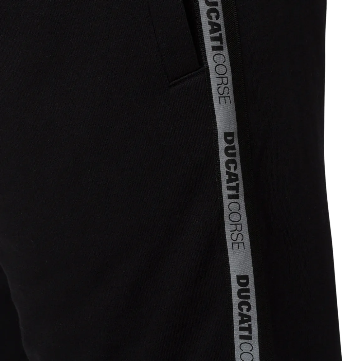 Pantaloni joggers neri da uomo con fettuccia logata Ducati Corse