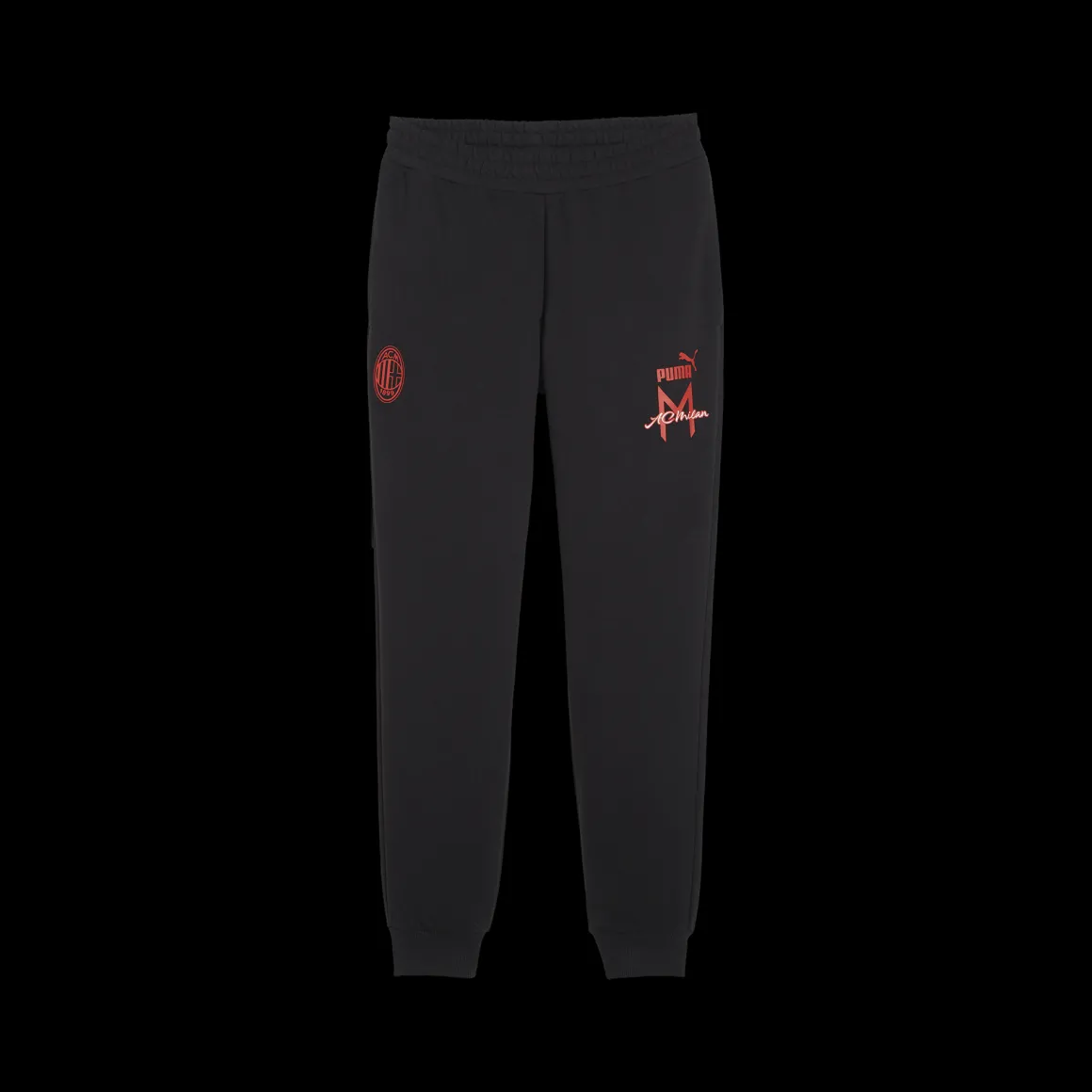 Pantaloni joggers neri da uomo con dettagli rossi Puma AC Milan Ftblicons