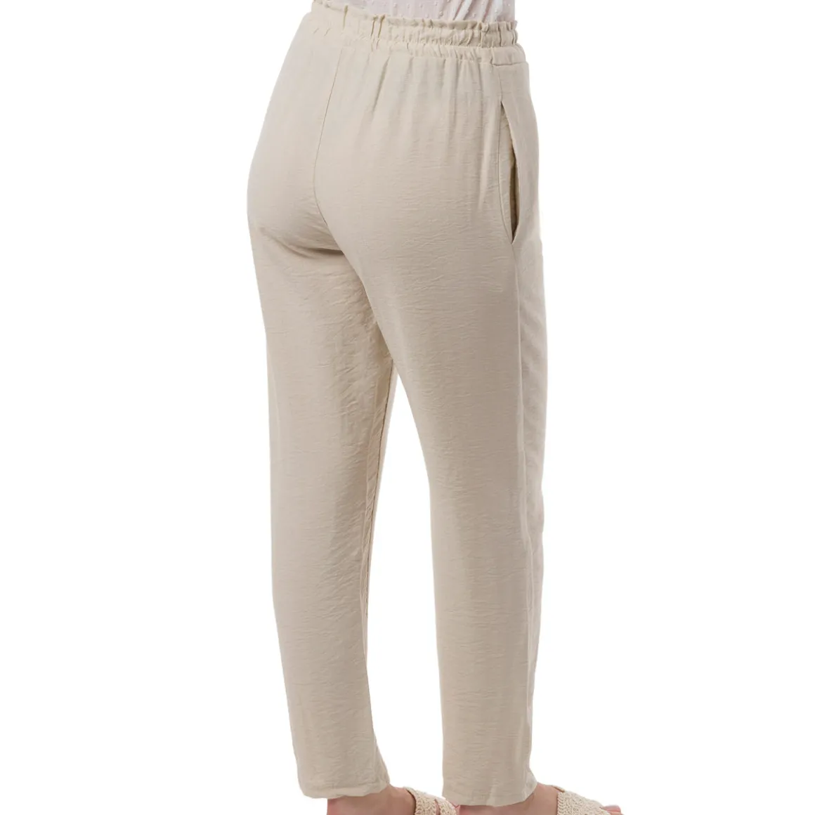 Pantaloni Leggeri Beige da Donna con coulisse in Vita Swish Jeans