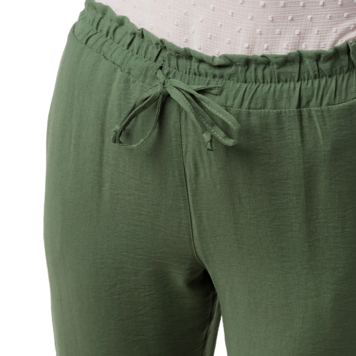 Pantaloni Leggeri Verdi da Donna con Coulisse in Vita Swish Jeans