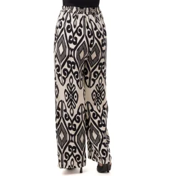 Pantaloni palazzo Bianco da Donna con fantasia Etnica e Coulisse Swish Jeans