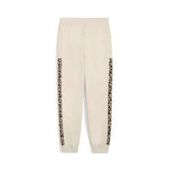 Pantaloni sportivi bianco off-white da Donna e inserti leopardati Puma