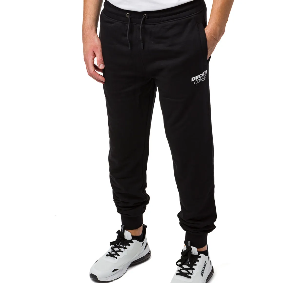 Pantaloni sportivi da uomo neri con logo Ducati