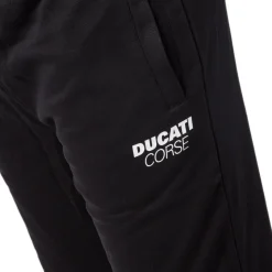 Pantaloni sportivi da uomo neri con logo Ducati