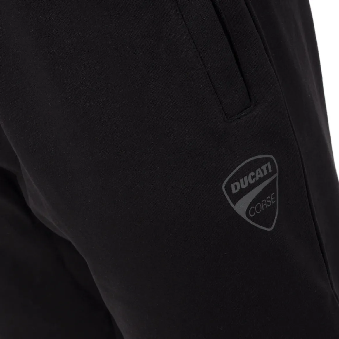 Pantaloni sportivi in felpa da Uomo neri con tasche e logo Ducati Corse