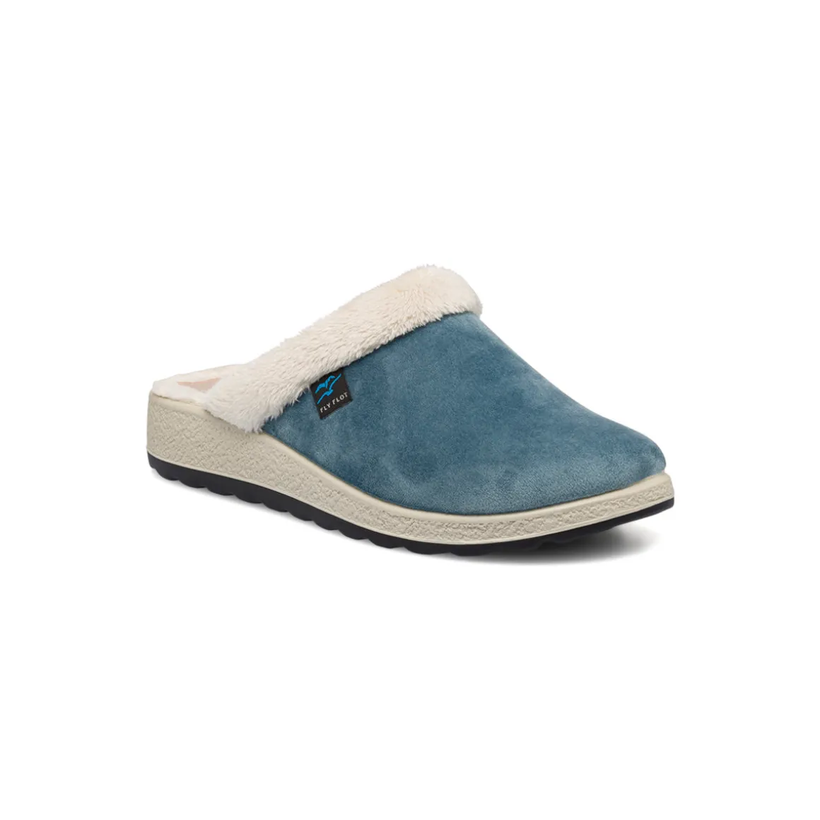 Pantofole azzurre da donna con colletto imbottito Fly Flot