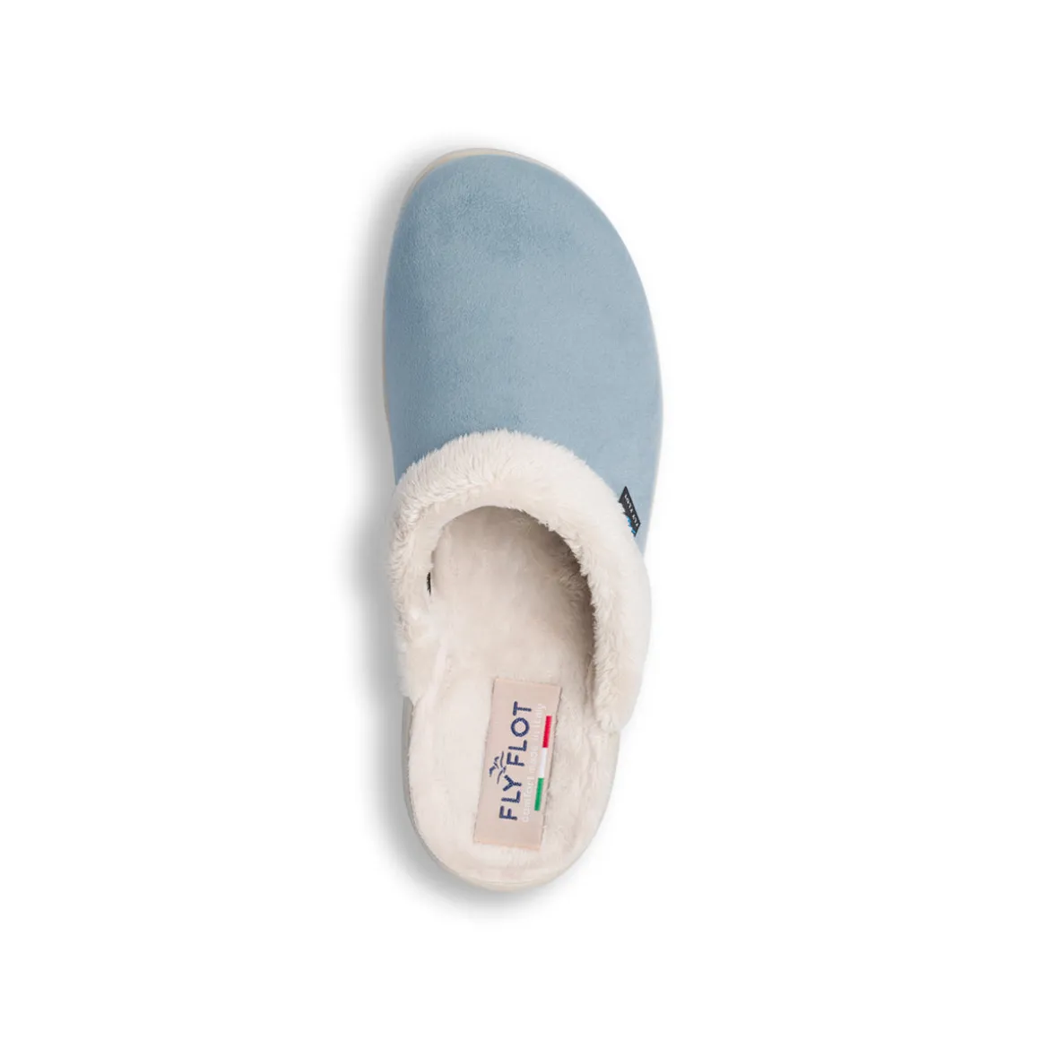 Pantofole azzurre da donna con colletto imbottito Fly Flot