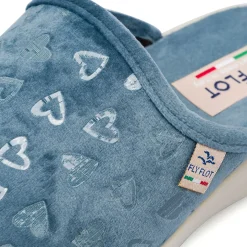 Pantofole azzurre da Donna con cuori Fly Flot