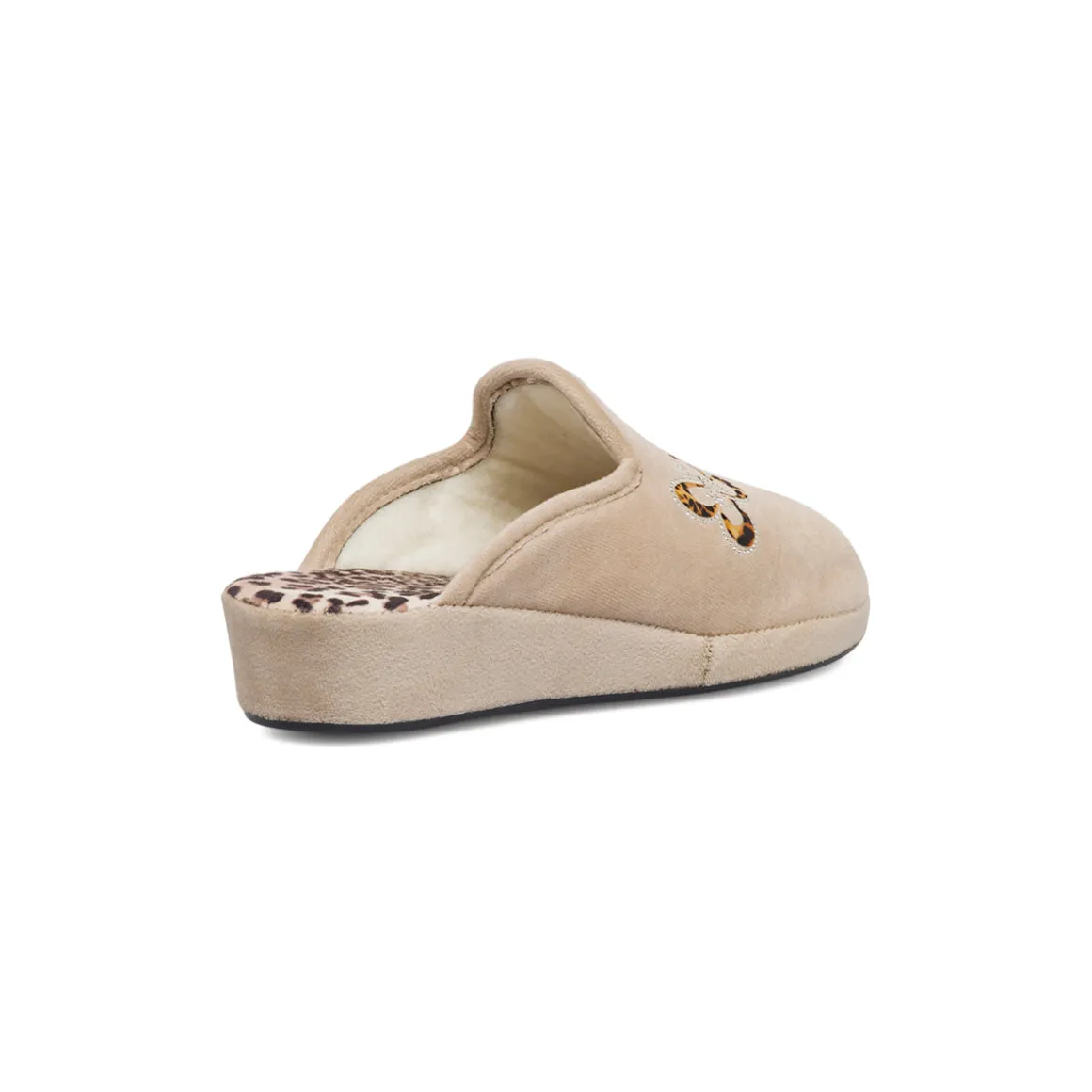 Pantofole beige da Donna con farfalla e strass decorative Stilrosa