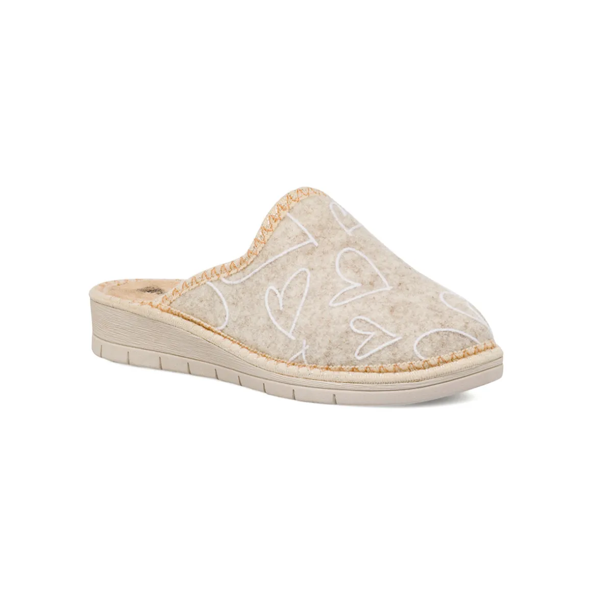 Pantofole beige da Donna con cuoricini Italia Trend