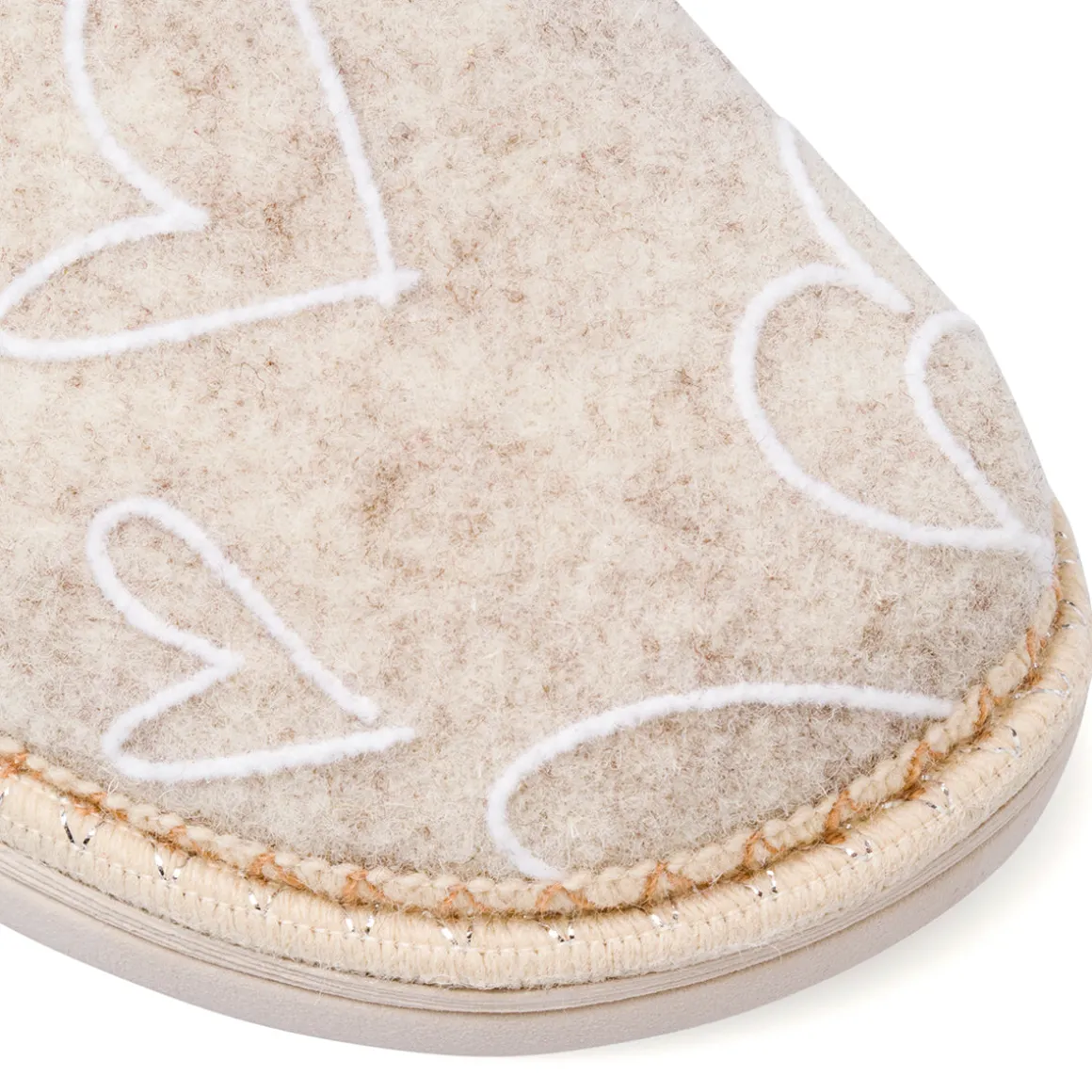 Pantofole beige da Donna con cuoricini Italia Trend