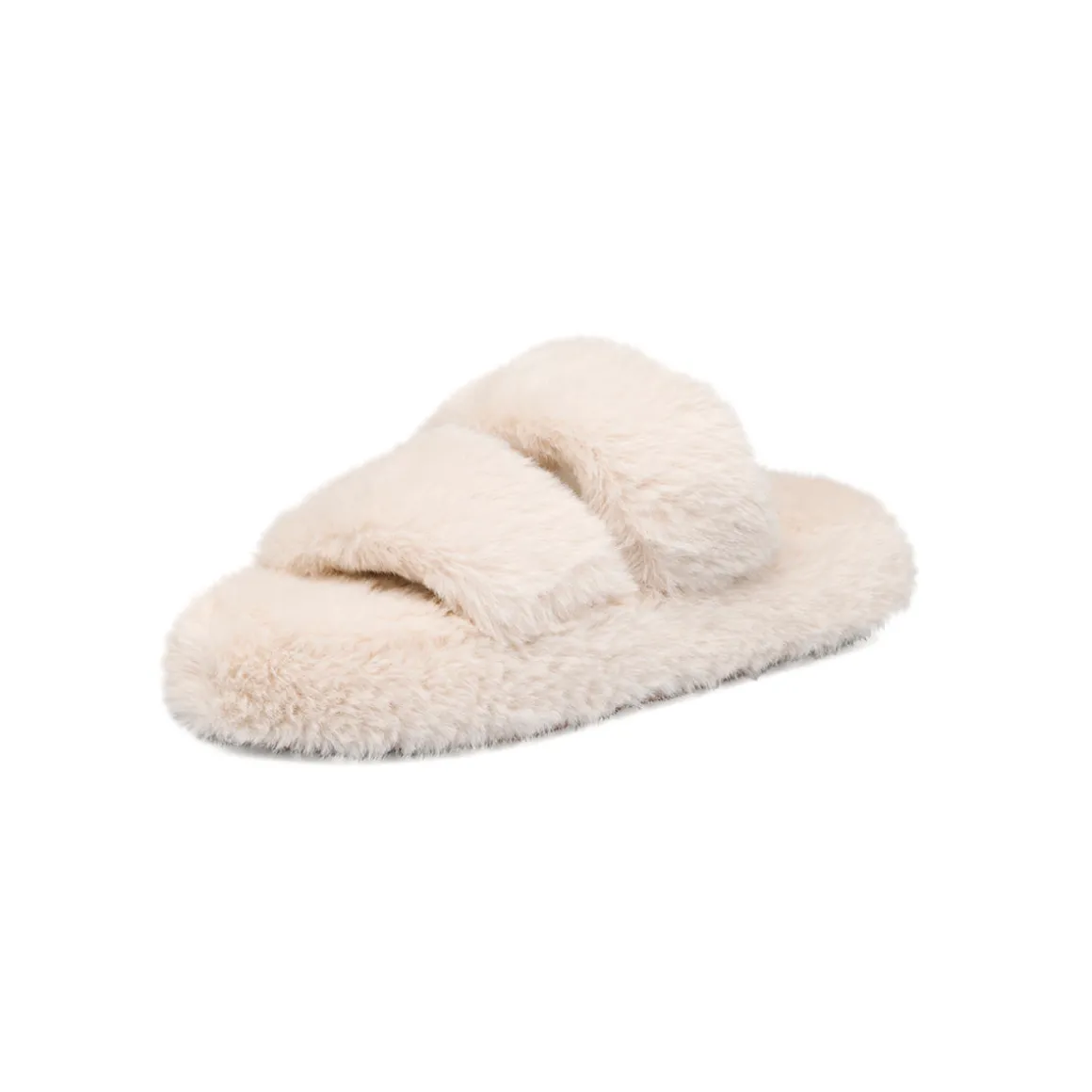 Pantofole beige da donna in pelliccia sintetica Lora Ferres