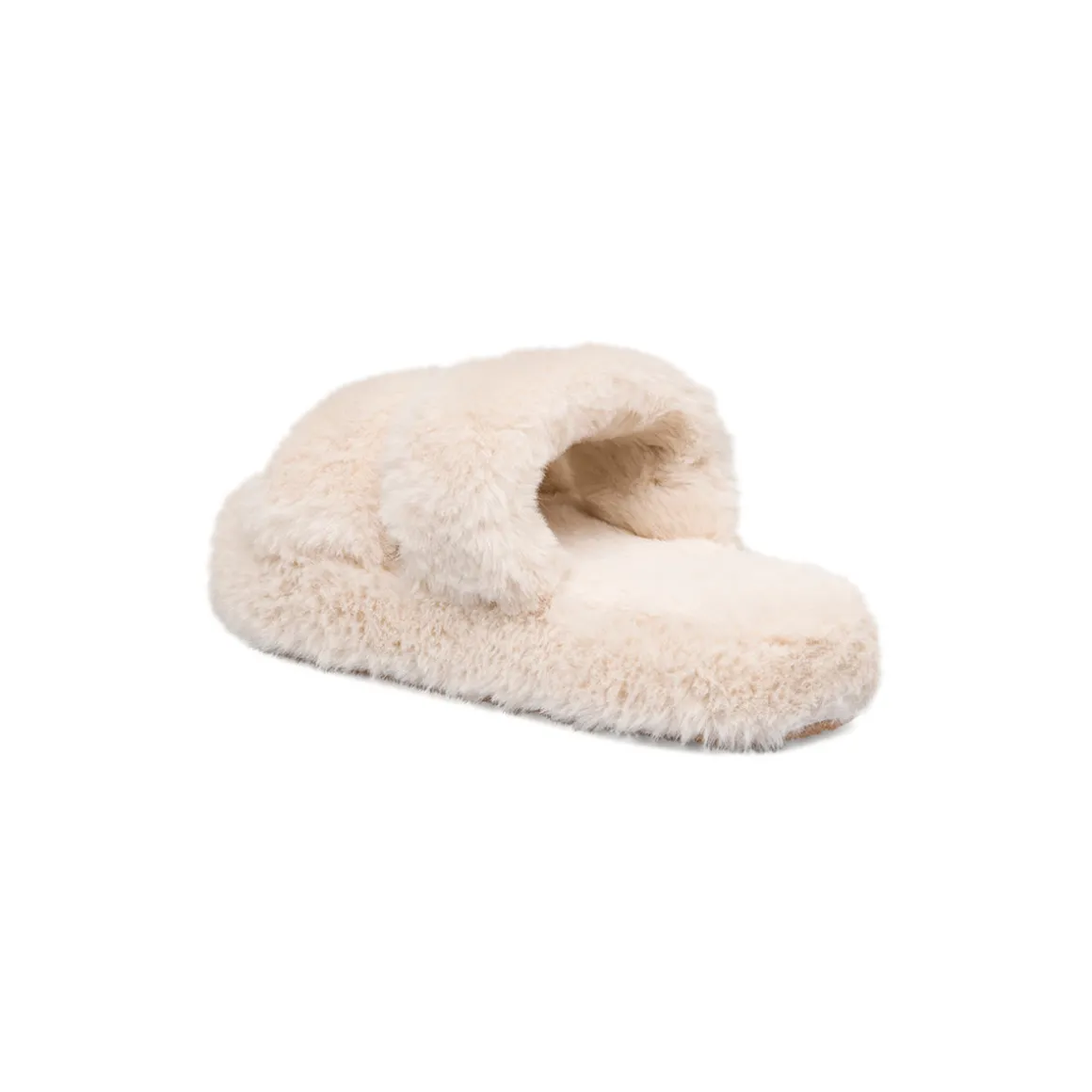 Pantofole beige da donna in pelliccia sintetica Lora Ferres