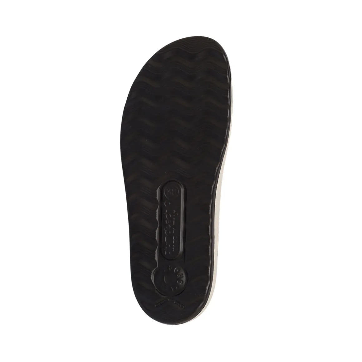 Pantofole blu da donna con cinturino bianco e fibbia Fly Flot