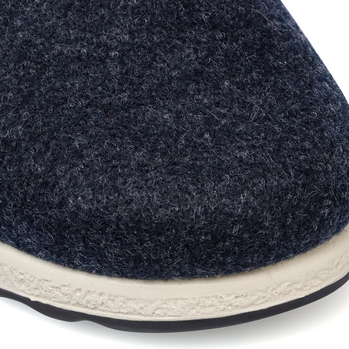 Pantofole blu da donna con cinturino bianco e fibbia Fly Flot