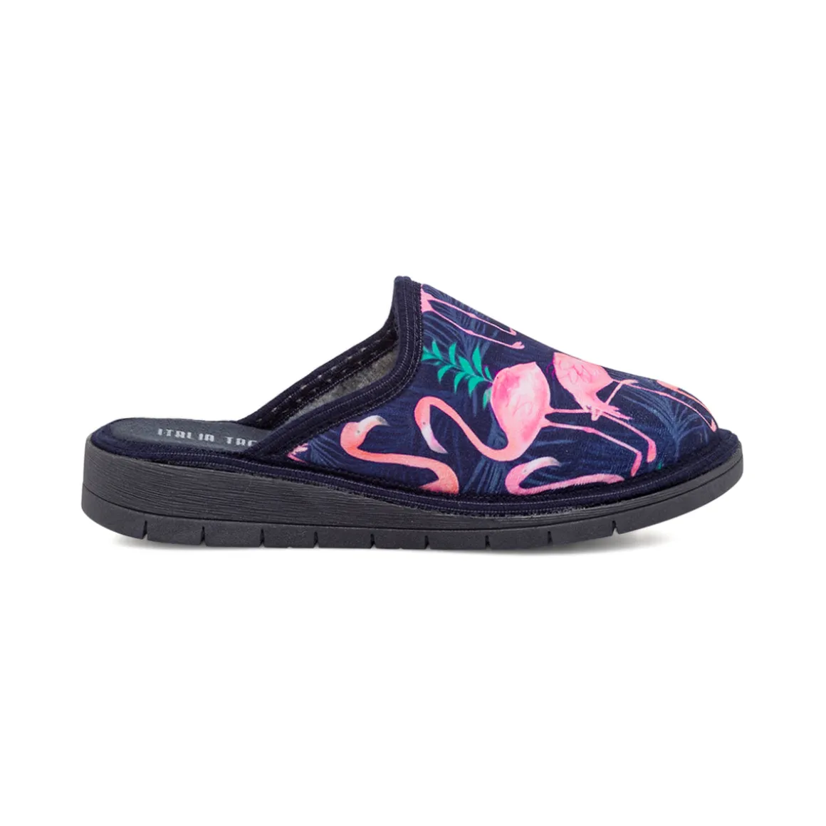 Pantofole blu da Donna con stampa fenicotteri Italia Trend