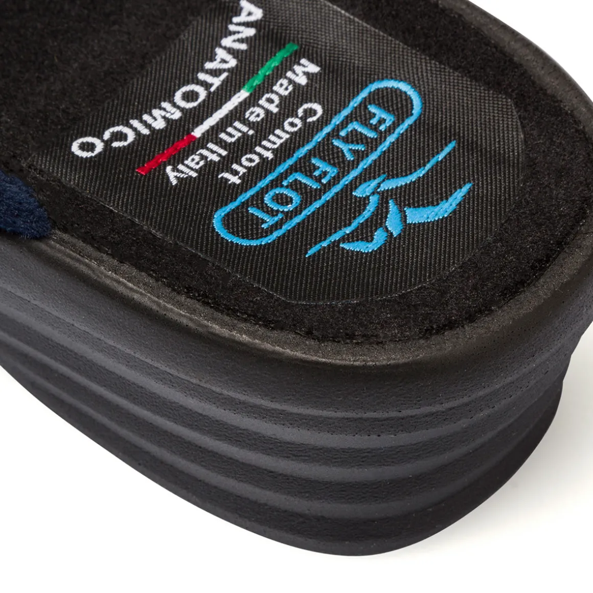 Pantofole blu da donna con sottopiede anatomico Fly Flot