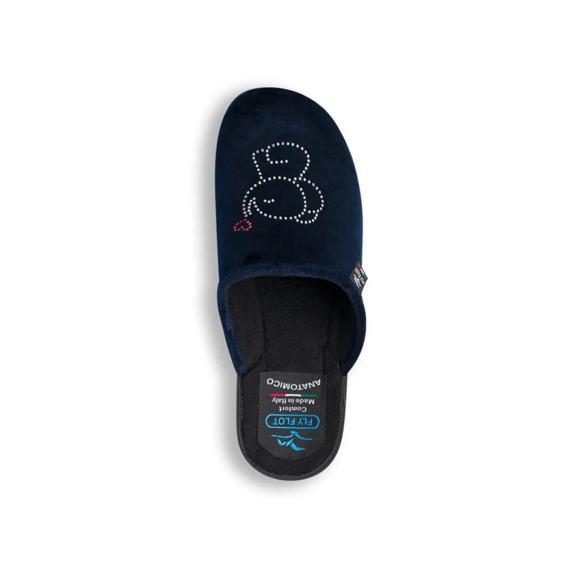 Pantofole blu da Donna con elefantino in strass Fly Flot