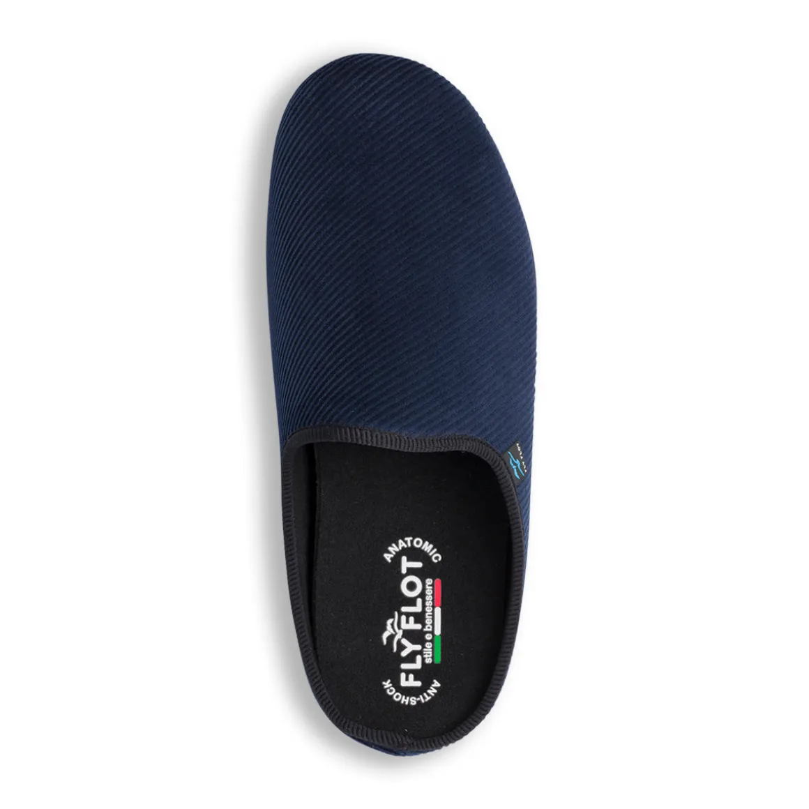 Pantofole blu da uomo con sottopiede anatomico Fly Flot