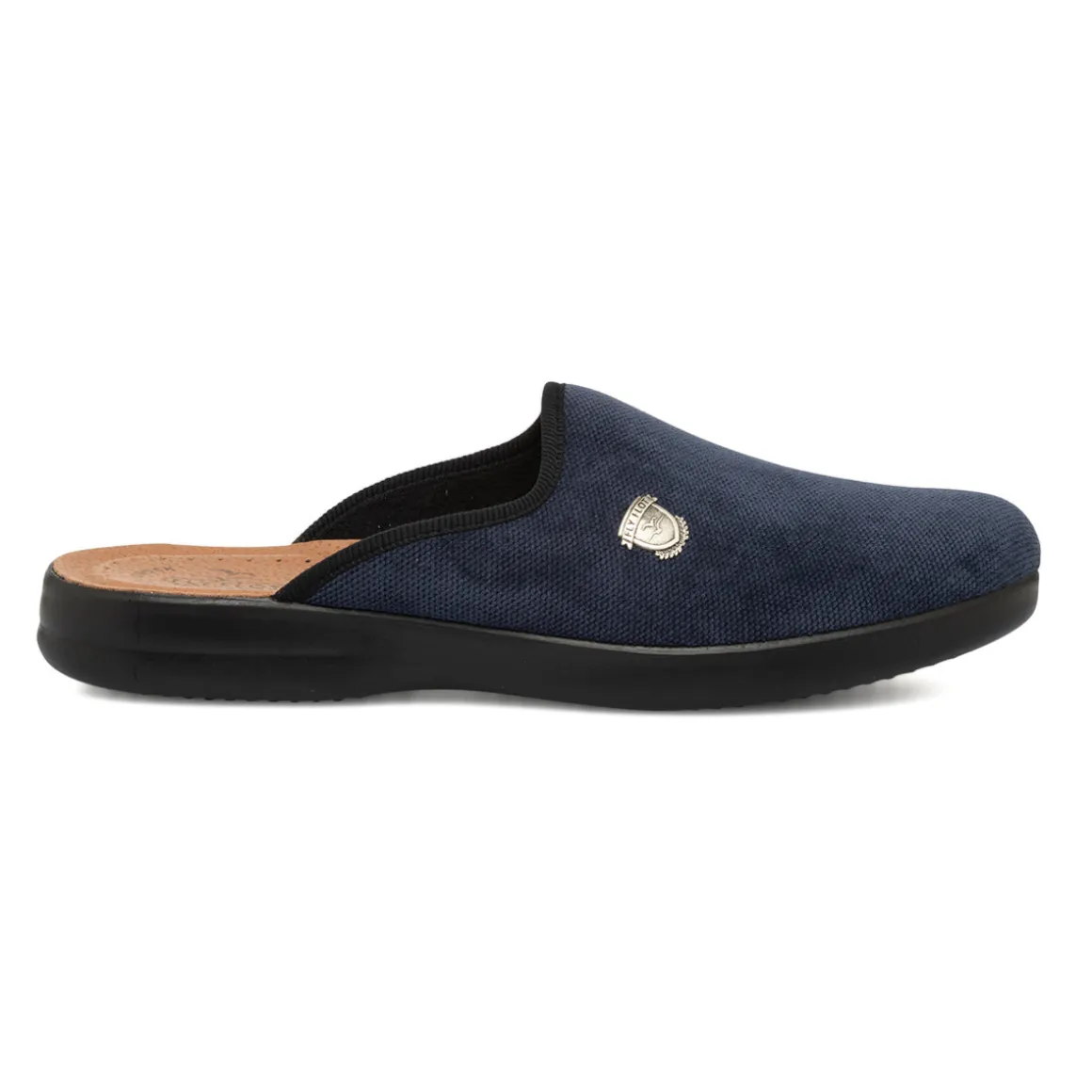 Pantofole blu da uomo con logo argento e sottopiede anti-shock Fly Flot