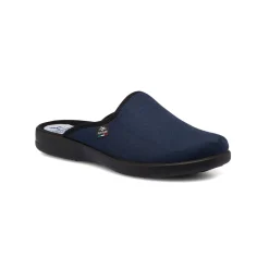 Pantofole blu da uomo in tessuto con sottopiede anatomico Fly Flot