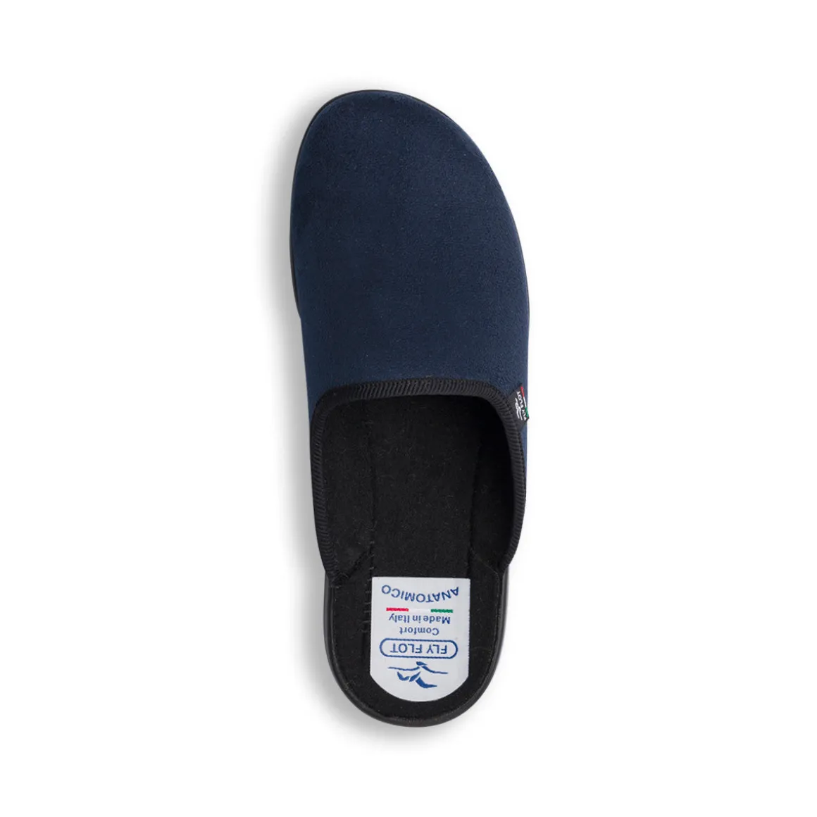 Pantofole blu da uomo in tessuto con sottopiede anatomico Fly Flot
