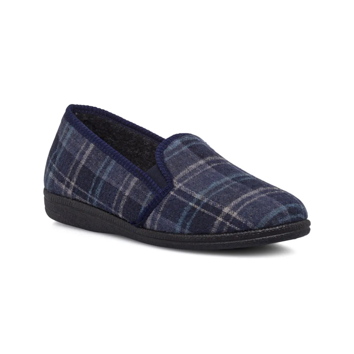Pantofole blu da Uomo in tessuto a quadri TerraBlu
