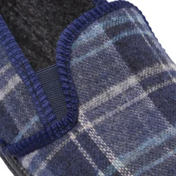 Pantofole blu da Uomo in tessuto a quadri TerraBlu