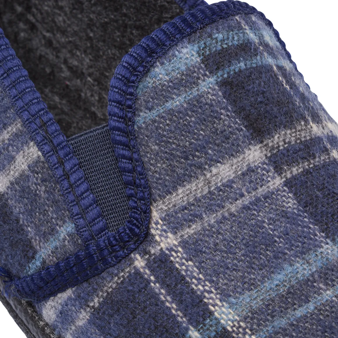 Pantofole blu da Uomo in tessuto a quadri TerraBlu