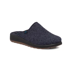 Pantofole blu in tessuto da uomo con etichetta logata Fly Flot