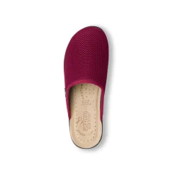 Pantofole bordeaux da donna con sottopiede anti-shock in pelle Fly Flot