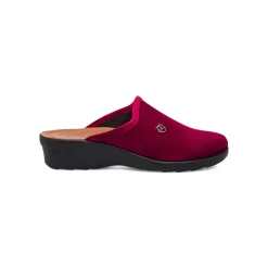 Pantofole bordeaux da Donna in pelle effetto velluto Fly Flot