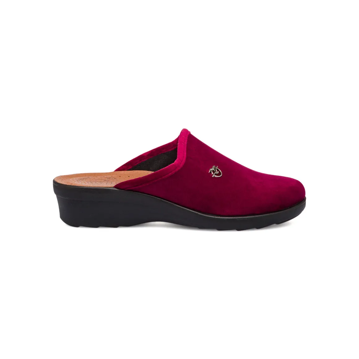 Pantofole bordeaux da Donna in pelle effetto velluto Fly Flot
