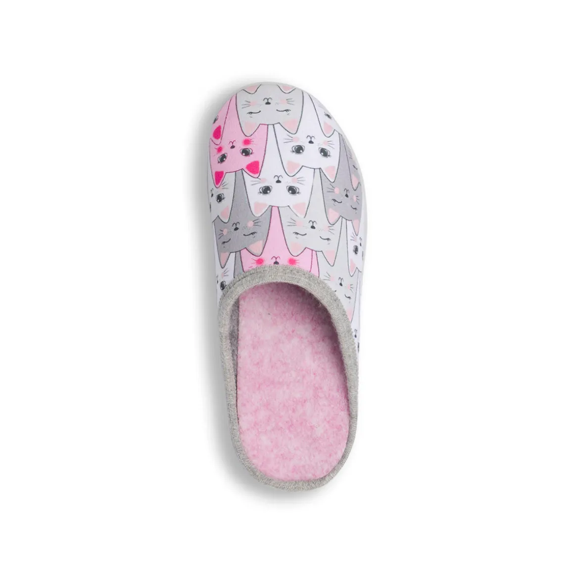Pantofole con stampa gatti rosa e grigi da Donna Italia Trend