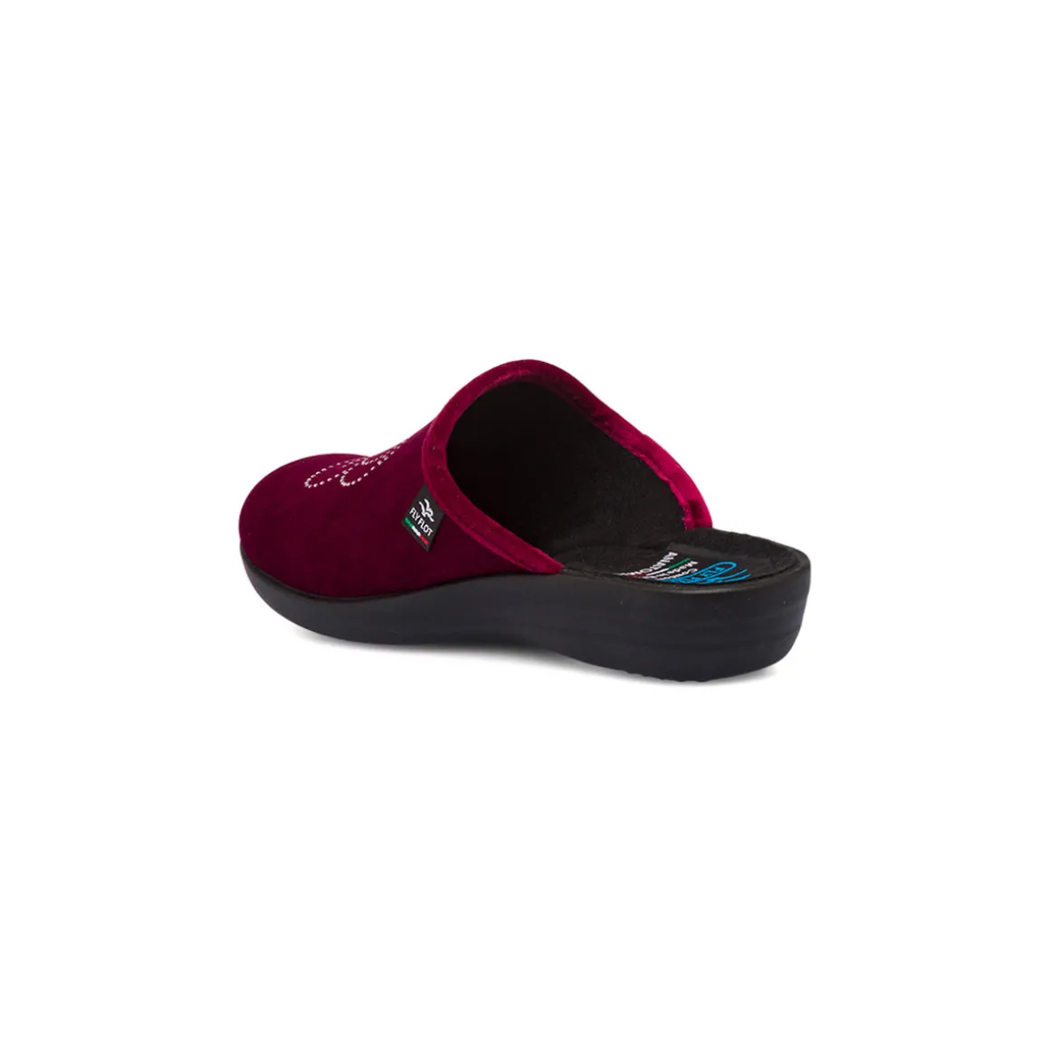 Pantofole da Donna bordeaux con elefantino in strass Fly Flot