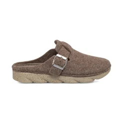 Pantofole da donna Flex'is taupe in feltro con soletta in pelle