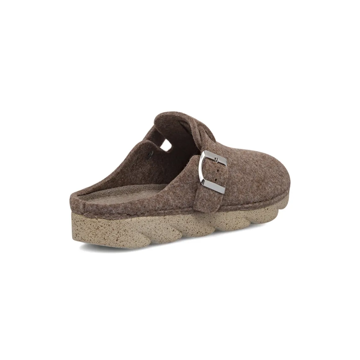 Pantofole da donna Flex'is taupe in feltro con soletta in pelle