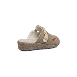 Pantofole da Donna in feltro con fiori e fibbia