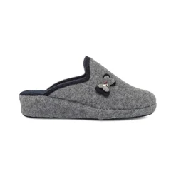 Pantofole da Donna in feltro grigio con fiocco Stilrosa