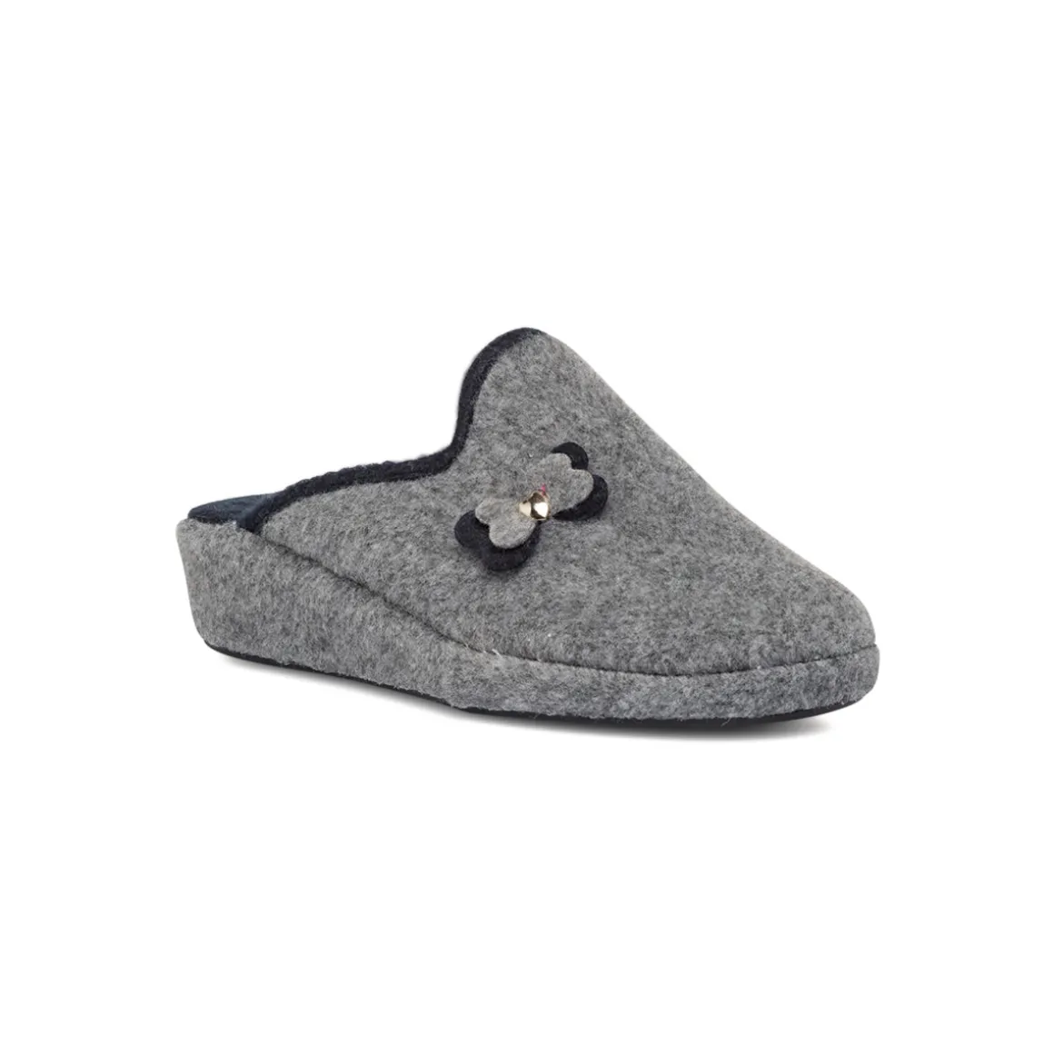 Pantofole da Donna in feltro grigio con fiocco Stilrosa