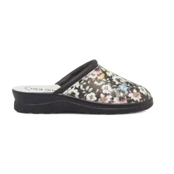 Pantofole da donna nere con sottopiede anatomico Italia Trend