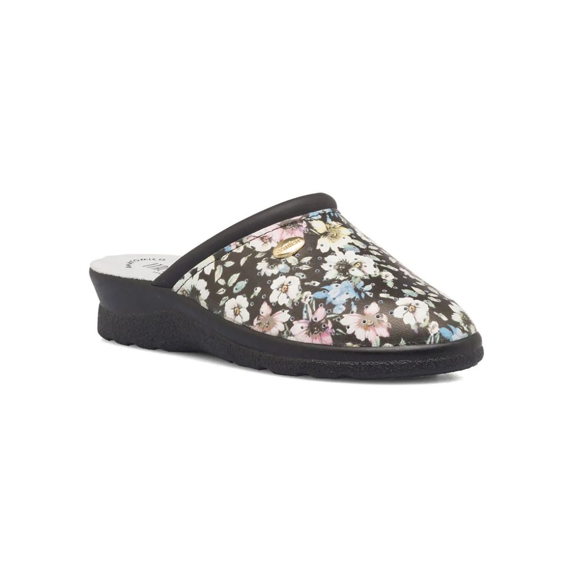 Pantofole da donna nere con sottopiede anatomico Italia Trend