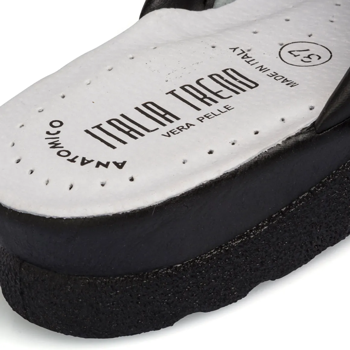 Pantofole da donna nere con sottopiede anatomico Italia Trend