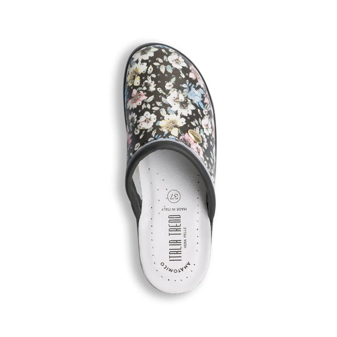Pantofole da donna nere con sottopiede anatomico Italia Trend