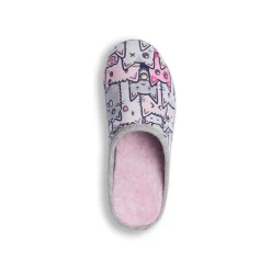 Pantofole da donna rosa e grigie con disegni gatti Italia Trend