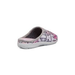 Pantofole da donna rosa e grigie con disegni gatti Italia Trend