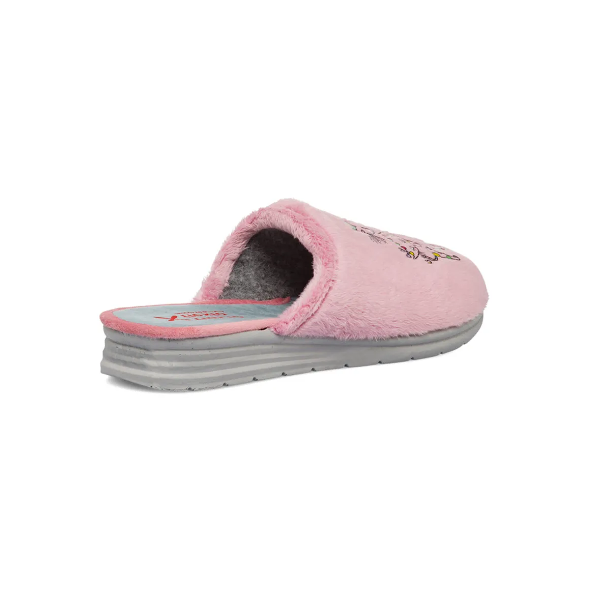 Pantofole da donna rosa Tiglio felpate con gatti ricamati