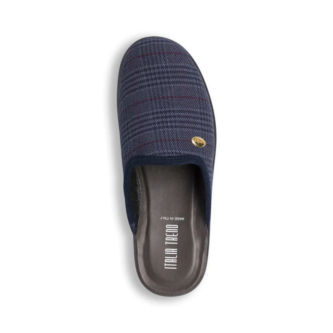Pantofole da Uomo blu con dettaglio a quadri Italia Trend