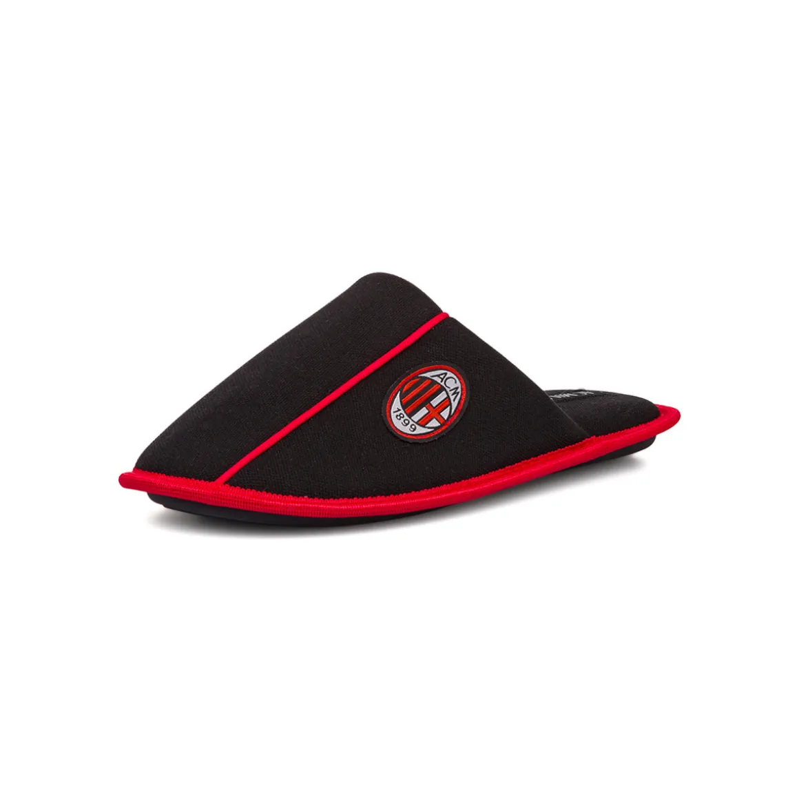 Pantofole da uomo nere con logo Milan