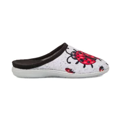Pantofole grigie con stampa coccinella da Donna Italia Trend